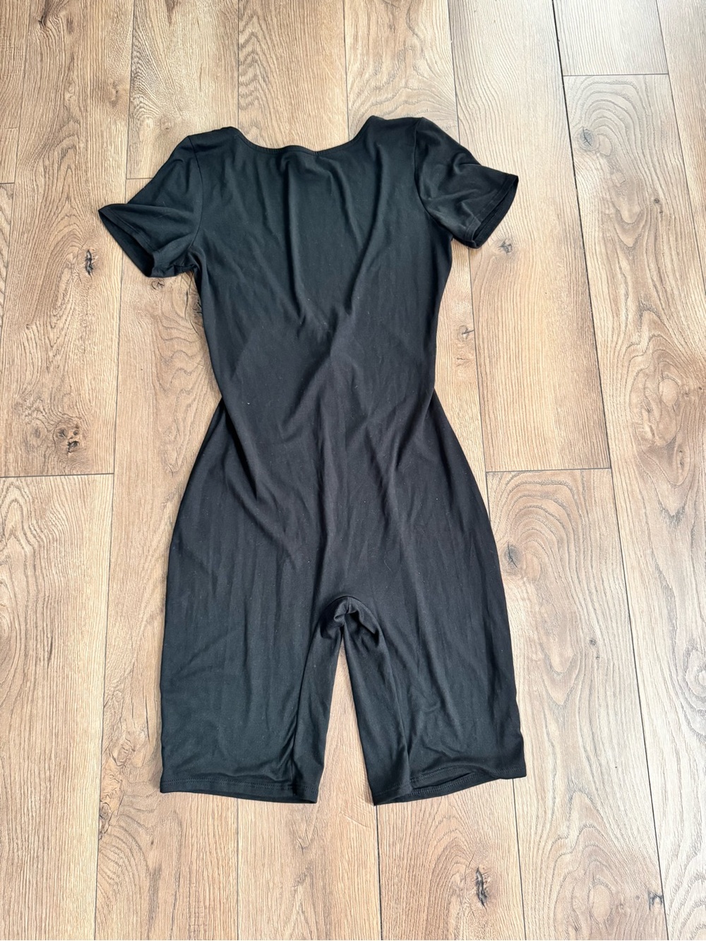 Free People Black Short-Sleeve One-Piece Bodysuit